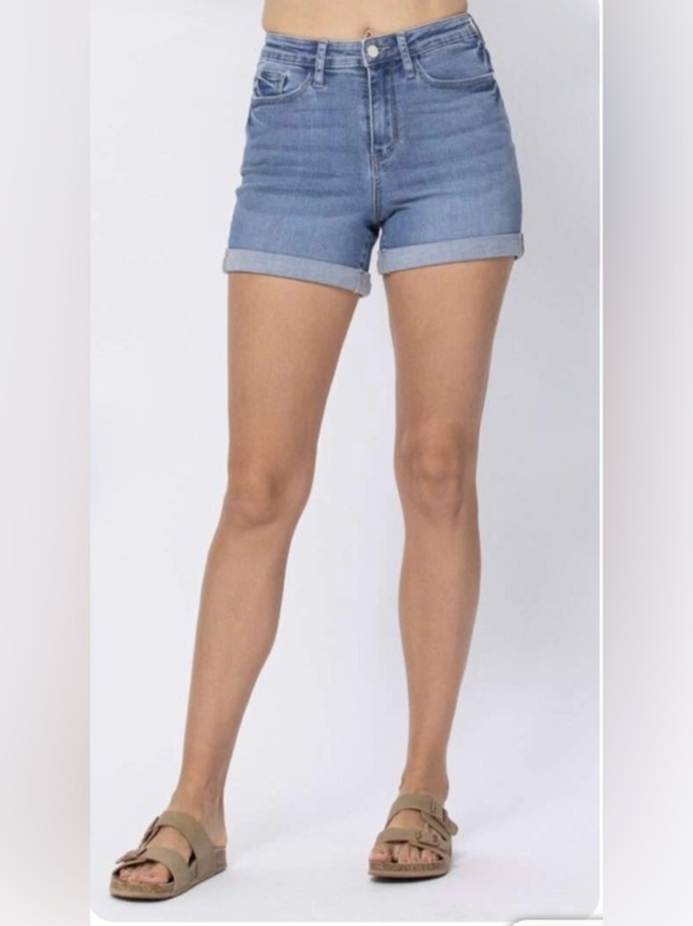 Judy Blue High‎ Waist Medium Wash Cuffed Denim Shorts XL
JB150096 - Picture 2 of 8